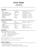 beginner acting resume